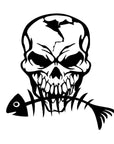 16.7*17.8Cm Fishing Skull Skeleton Personal Automobile Tail Decorative Decal-Fishing Decals-Bargain Bait Box-Black-Bargain Bait Box