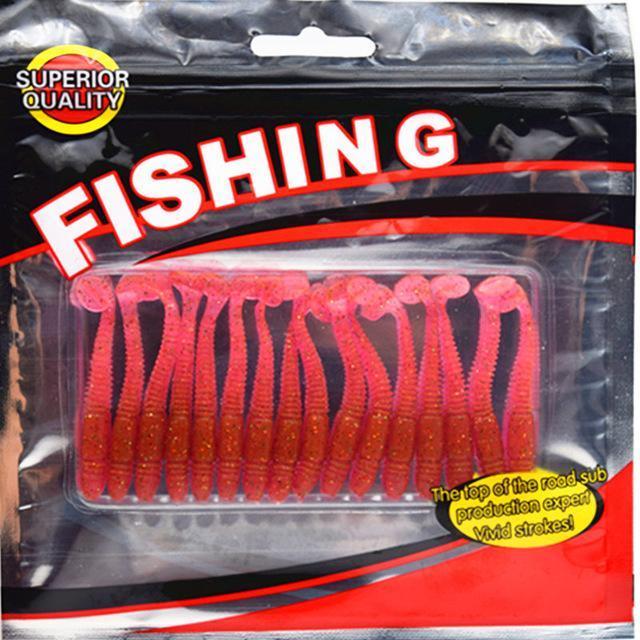 16Pcs/Lot Est Soft Fishing Lures Bait 5Cm/1G Smell Artificial Bait Worms Fishing-WDAIREN KANNI Store-C-Bargain Bait Box