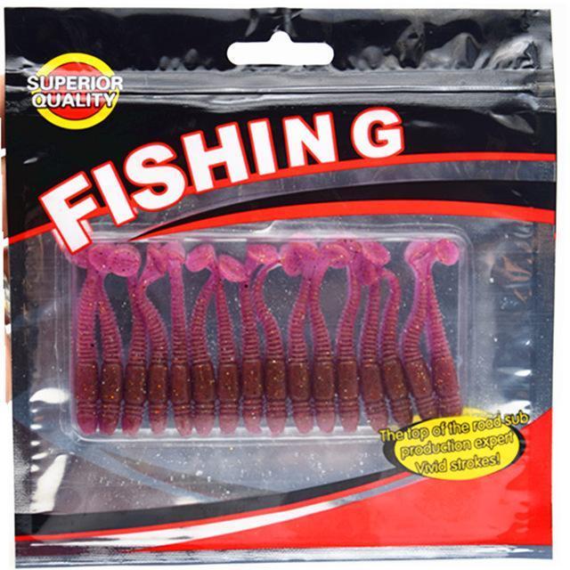 16Pcs/Lot Est Soft Fishing Lures Bait 5Cm/1G Smell Artificial Bait Worms Fishing-WDAIREN KANNI Store-D-Bargain Bait Box