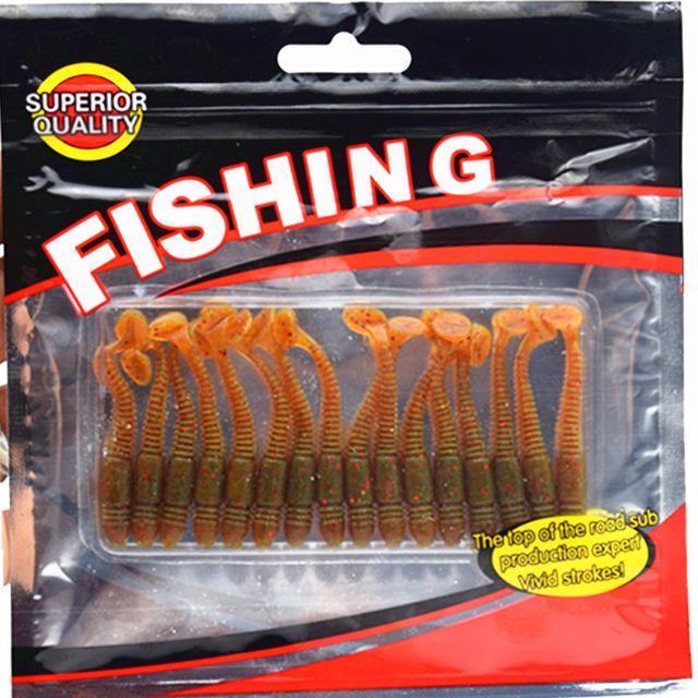 16Pcs/Lot Est Soft Fishing Lures Bait 5Cm/1G Smell Artificial Bait Worms Fishing-WDAIREN KANNI Store-F-Bargain Bait Box