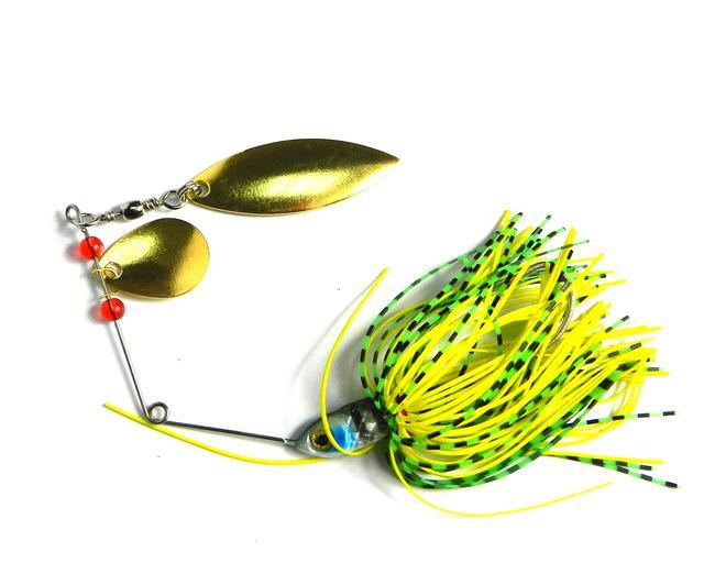 17.4G Spinner Fishing Tackle Metal Spinner Hook Rubber Jig Lure Silicone Skirt-Spinnerbaits-Bargain Bait Box-2-Bargain Bait Box