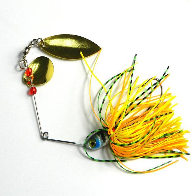 17.4G Spinner Fishing Tackle Metal Spinner Hook Rubber Jig Lure Silicone Skirt-Spinnerbaits-Bargain Bait Box-3-Bargain Bait Box