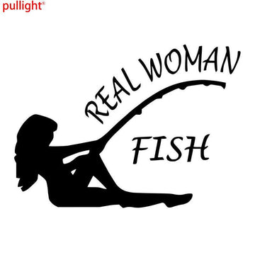 17Cm*12Cm Real Women Fish Bass Fishing Sticker Bass Lure Crank Bait Decals-Fishing Decals-Bargain Bait Box-Black-Bargain Bait Box