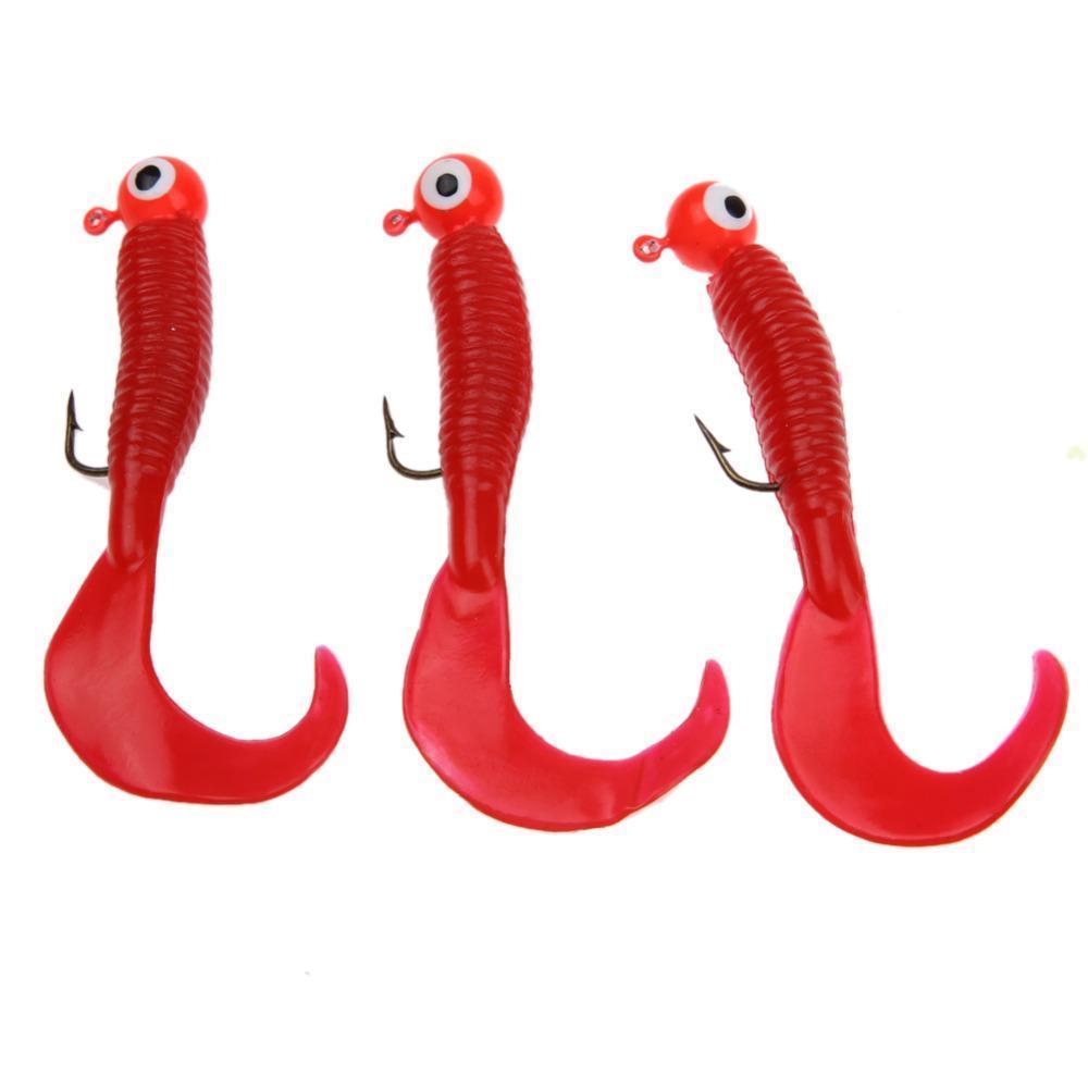 17Pcs/Set Silicone Bait Jig Head Fishing Lure Lead Hook Grub Worm Soft Baits-fixcooperate-Bargain Bait Box