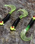 17Pcs/Set Soft Fishing Lure Lead Jig Head Hook Grub Worm Soft Baits Shads-Splendidness-Bargain Bait Box
