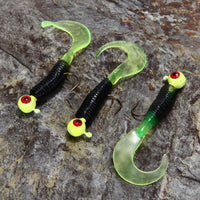 17Pcs/Set Soft Fishing Lure Lead Jig Head Hook Grub Worm Soft Baits Shads-Splendidness-Bargain Bait Box