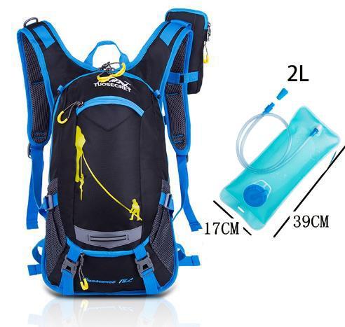 18L Waterproof Backpack Outdoor Sport Backpack Water Bag Camping Hiking-Gocamp-blue with water bag-Bargain Bait Box