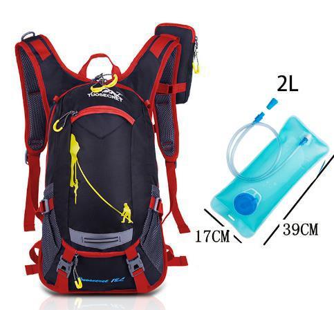 18L Waterproof Backpack Outdoor Sport Backpack Water Bag Camping Hiking-Gocamp-red with water bag-Bargain Bait Box