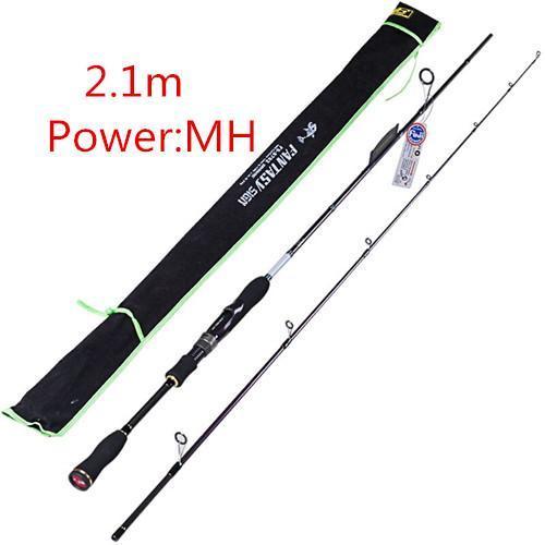 1.8M 2.1M 2.4M Spinning Rod 2 Section Carbon Fiber Lure Fishing Pole Canne A-Spinning Rods-Hepburn&#39;s Garden Store-Burgundy-Bargain Bait Box