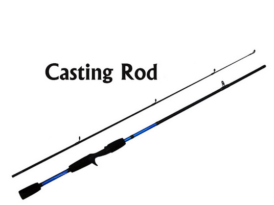 1.8M Red / Blue Casting/Spinning Fishing Rod Spinning Rod 2 Section M Actions-Baitcasting Rods-Sports fishing products-Navy Blue-Bargain Bait Box