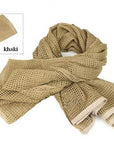 190*90Cm Cotton Military Camouflage Tactical Mesh Scarf Sniper Face Veil Camping-JUST NOW...-Khaki-Bargain Bait Box