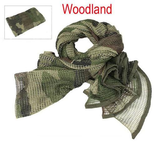 190*90Cm Cotton Military Camouflage Tactical Mesh Scarf Sniper Face Veil Camping-JUST NOW...-Woodland-Bargain Bait Box