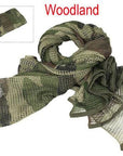 190*90Cm Cotton Military Camouflage Tactical Mesh Scarf Sniper Face Veil Camping-JUST NOW...-Woodland-Bargain Bait Box