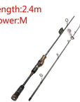 1.98M/2.1M/2.4M Spinning Fishing Rod 2 Section Ml/M/Mh Power Im8 Carbon Lure Rod-Spinning Rods-Hepburn's Garden Store-Light Grey-Bargain Bait Box