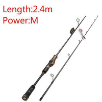 1.98M/2.1M/2.4M Spinning Fishing Rod 2 Section Ml/M/Mh Power Im8 Carbon Lure Rod-Spinning Rods-Hepburn's Garden Store-Light Grey-Bargain Bait Box