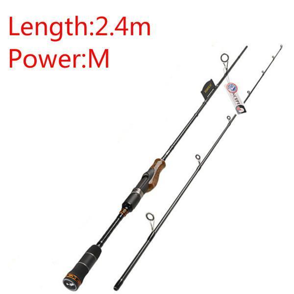 1.98M,2.1M,2.4M Spinning Fishing Rod 2 Section Ml/M/Mh Power Wood Root Hand-Spinning Rods-Bassking Fishing Tackle Co,Ltd Store-Purple-Bargain Bait Box