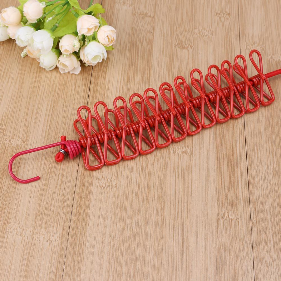 1.9M Portable Durable Elastic Clothesline Windproof Clothing Drying Rack Outdoor-Under the Stars123-Red-Bargain Bait Box