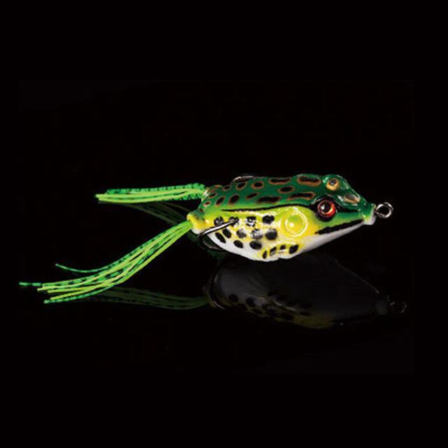 1Pc 5Cm 10G Frog Treble Hooks Top Water Ray Frog Minnow Crank Strong Soft Bait-Frog Baits-Bargain Bait Box-Green-Bargain Bait Box