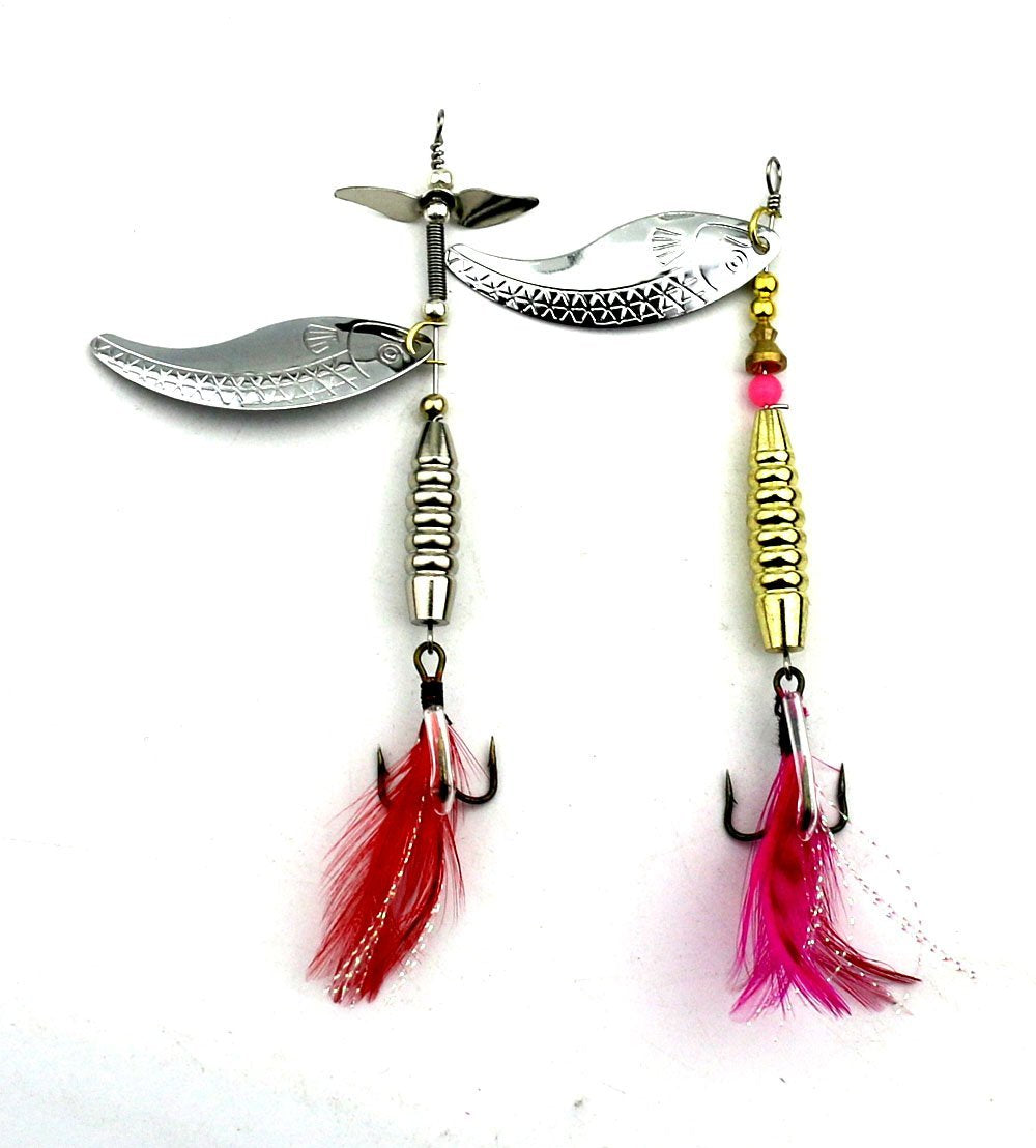 1Pc Sequin Bass Spinner Tackle Metal Feather Fishing Spoon Hooks-Inline Spinners-Bargain Bait Box-Bargain Bait Box