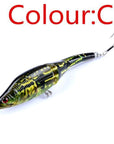 1Pcs 3 Sections Fishing Minnow Lure Bait Treble Hooks 9.5Cm 8.9G Painted Fishing-Lipless Baits-Bargain Bait Box-C-Bargain Bait Box