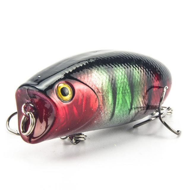 1Pcs 3D Eyes 5.5Cm 11G 8# Hooks Fish Lifelike Popper Lures Hard Bait Swimbait-Top Water Baits-Bargain Bait Box-E-Bargain Bait Box