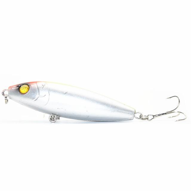 1Pcs 8Cm 12G Popper Floating Minnow Laser Hard Bait 3D Eyes Fishing S Minnows-Top Water Baits-Bargain Bait Box-H-Bargain Bait Box