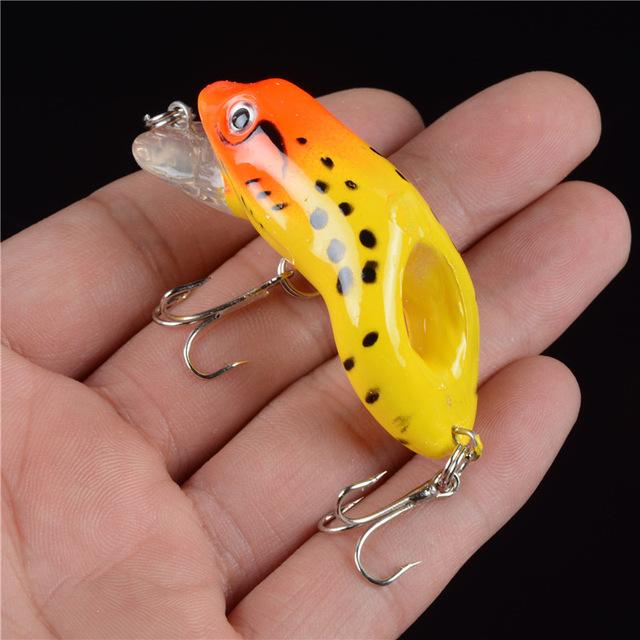 1Pcs Hard Fishing Frog Lure 3D Eyes Treble Hooks Tackle 5.5Cm/8.8G-Frog Baits-Bargain Bait Box-C3-Bargain Bait Box