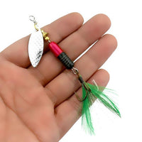 1Pcs Hook Spinner Spoon Lures With Treble Hooks Jig Metal Spinner Tackle-Inline Spinners-Bargain Bait Box-Red-Bargain Bait Box