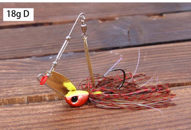 1Pcs Trulinoya 12G/18G Spinner Bait With Brass Fishing Spoon Lure Metal Jig-Spinnerbaits-Bargain Bait Box-18g D-Bargain Bait Box