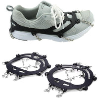 1Pair 10-Stud Sports Anti-Slip Ice Gripper Cleats Shoe Boot Grips Crampon-CS Outdoors Store-Black L-Bargain Bait Box