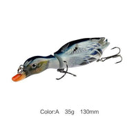 1Pc 13Cm Jointed Duck Fishing Lure 35G Artificial Fish Wobbler Swimbait 5-Fishing Lures-Mmlong outdoor product Store-A Blue Grey-Bargain Bait Box