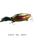 1Pc 13Cm Jointed Duck Fishing Lure 35G Artificial Fish Wobbler Swimbait 5-Fishing Lures-Mmlong outdoor product Store-D Pewter Red-Bargain Bait Box