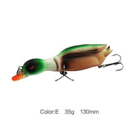1Pc 13Cm Jointed Duck Fishing Lure 35G Artificial Fish Wobbler Swimbait 5-Fishing Lures-Mmlong outdoor product Store-E Green Brown-Bargain Bait Box