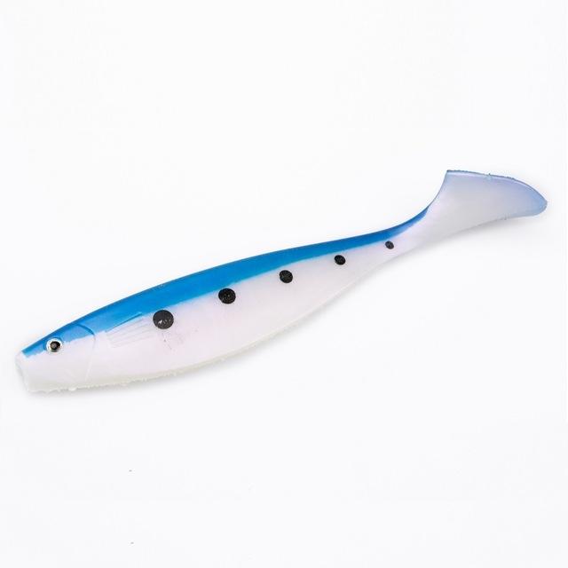 1Pc 23Cm Big Sea Shad Soft Bait Plastic Artificial Fishing Lure Swimbait-Unrigged Plastic Swimbaits-EnjoyJoy Store-Blue-Bargain Bait Box