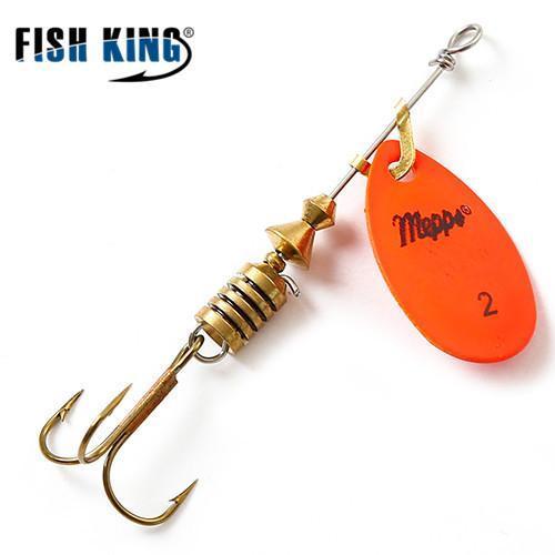 1Pc 4 Color Size0-Size5 Fishing Hard Lure Bait Leurre Peche Mepps Spoon-FTK koko Store-Light Red Size 2-Bargain Bait Box