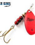 1Pc 4 Color Size0-Size5 Fishing Hard Lure Bait Leurre Peche Mepps Spoon-FTK koko Store-Red Size 4-Bargain Bait Box