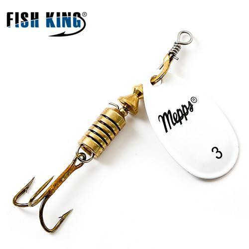 1Pc 4 Color Size0-Size5 Fishing Hard Lure Bait Leurre Peche Mepps Spoon-FTK koko Store-White Size 3-Bargain Bait Box