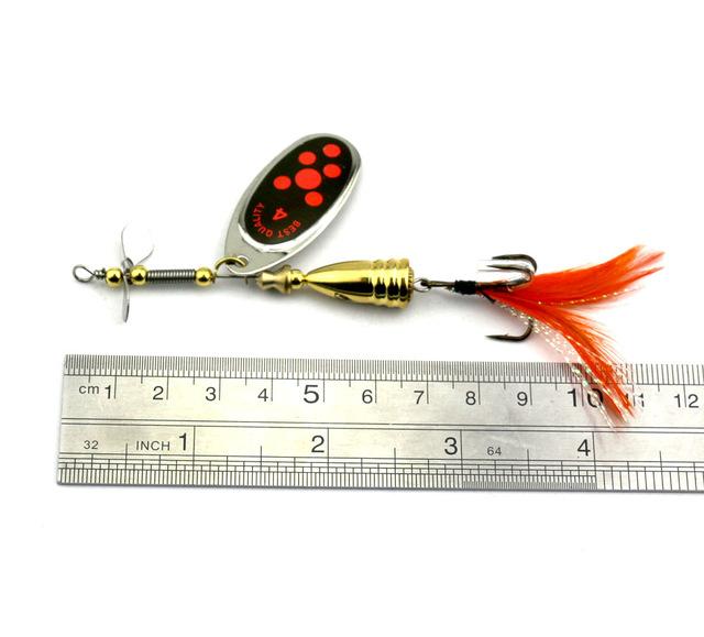 1Pc 4 Style Sequin Bass Spoon Spinnerbait Metal Feather Fishing Tackle Hooks-Inline Spinners-Bargain Bait Box-SP179-Bargain Bait Box