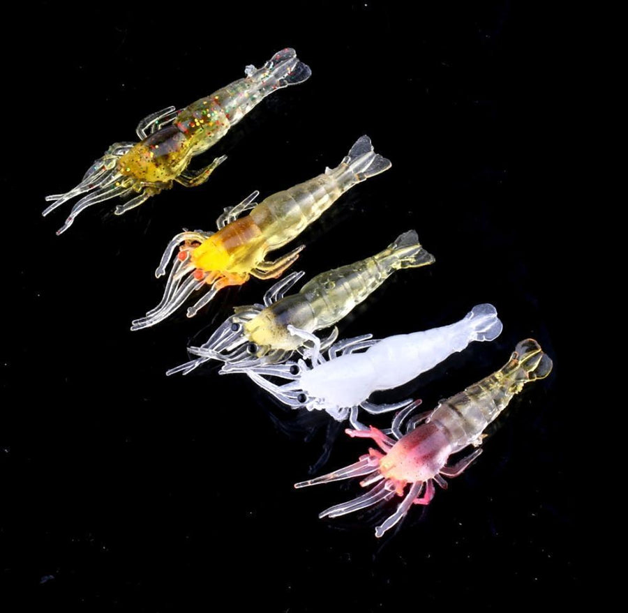 1Pc 45Mm Small Bionic Soft Lure Isca Artificial Luminous Prox Prawn Shrimp-OUTDOODR EXPERT Store-Bargain Bait Box