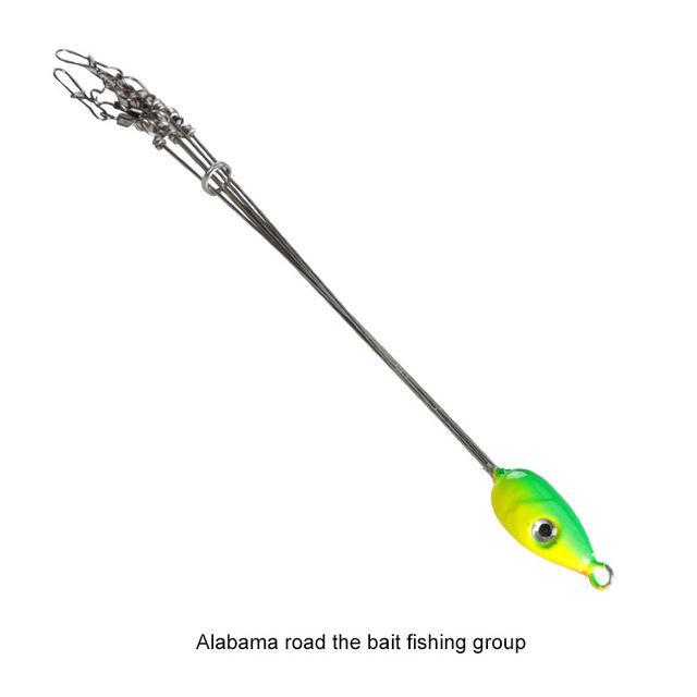 1Pc 5 Arms Rig Fishing Lures Bass Barrel Swivel Umbrella Jigs Artificial Baits-DONQL Outdoors Store-Yellow-Bargain Bait Box