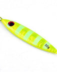1Pc 50G 3D Eyes Laser Body Back Luminous Metal Jig Lure Paillette Knife-Fishing Tackle-Yellow White 50G-Bargain Bait Box