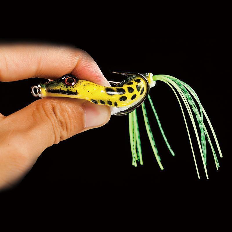 1Pc 5.5Cm 13G Frog Lure Fishing Lures Treble Hooks Top Water Ray Frog Artificial-FishingWei Store-Green-Bargain Bait Box