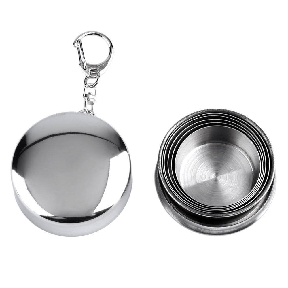1Pc 75Ml Stainless Steel Camping Folding Cup Traveling Outdoor Camping Hiking-TopYK-S Outdoor Store-Bargain Bait Box