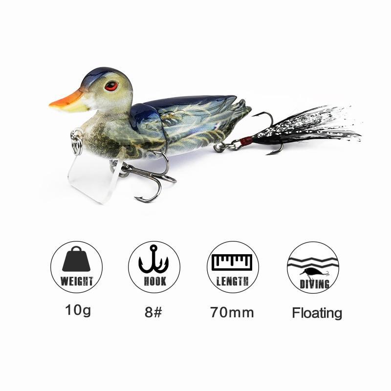 1Pc 7Cm Floating Duck Swimbait Fishing Lures Bait 10G 2 Section Jointed Bass-Fishing Lures-Mmlong outdoor product Store-A Green Grey Multi-Bargain Bait Box