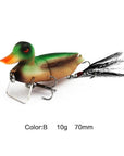 1Pc 7Cm Floating Duck Swimbait Fishing Lures Bait 10G 2 Section Jointed Bass-Fishing Lures-Mmlong outdoor product Store-B Green Multi-Bargain Bait Box