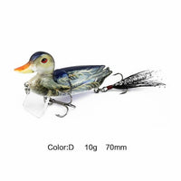 1Pc 7Cm Floating Duck Swimbait Fishing Lures Bait 10G 2 Section Jointed Bass-Fishing Lures-Mmlong outdoor product Store-D Grey Multi-Bargain Bait Box