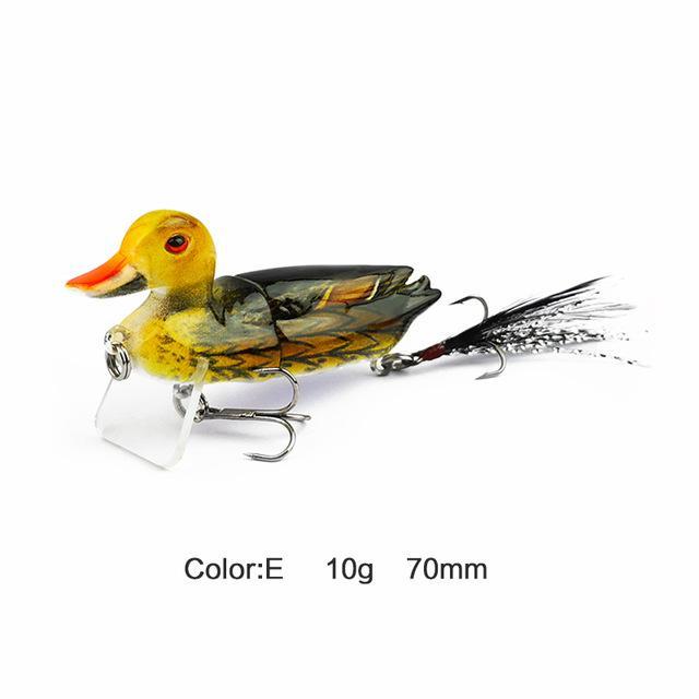 1Pc 7Cm Floating Duck Swimbait Fishing Lures Bait 10G 2 Section Jointed Bass-Fishing Lures-Mmlong outdoor product Store-E Yellow Multi-Bargain Bait Box