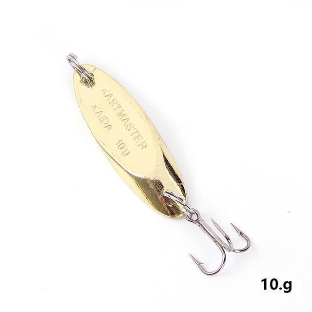 1Pc 7G 10G 28G 32G 50G Fishing Lure Spoon With Treble Hook Peche Long Shot Metal-FISH KING First franchised Store-Gold-Bargain Bait Box