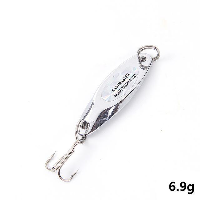 1Pc 7G 10G 28G 32G 50G Fishing Lure Spoon With Treble Hook Peche Long Shot Metal-FISH KING First franchised Store-Silver-Bargain Bait Box