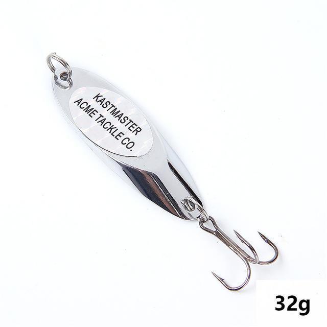 1Pc 7G 10G 28G 32G 50G Fishing Lure Spoon With Treble Hook Peche Long Shot Metal-FISH KING First franchised Store-Silver4-Bargain Bait Box
